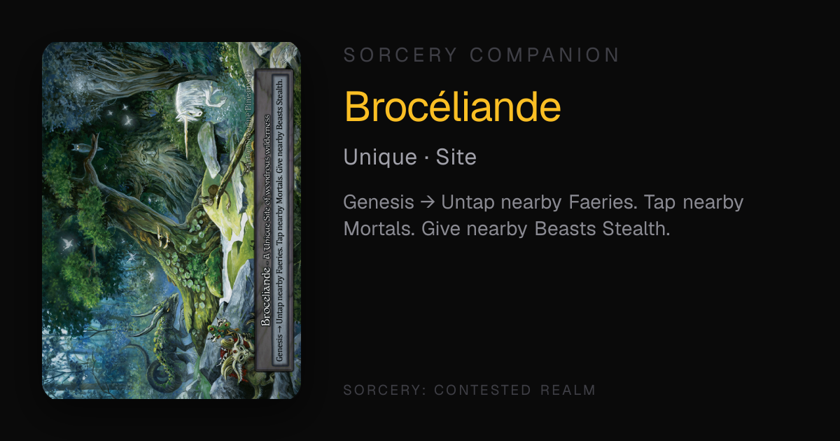 Brocéliande — Sorcery Companion