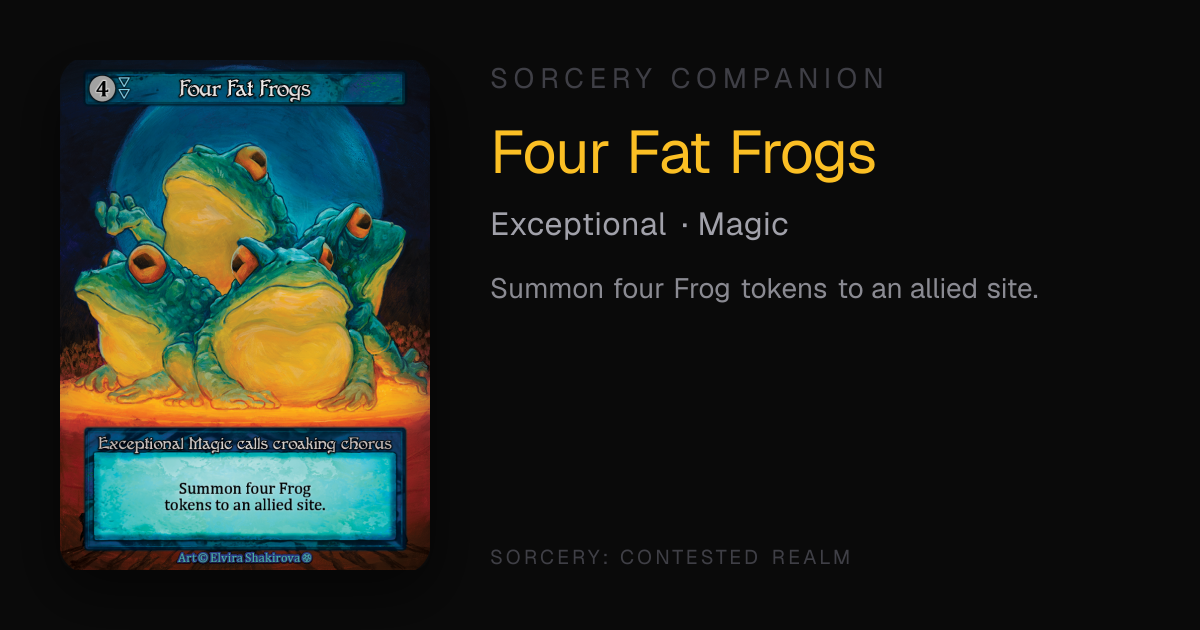Four Fat Frogs — Sorcery Companion