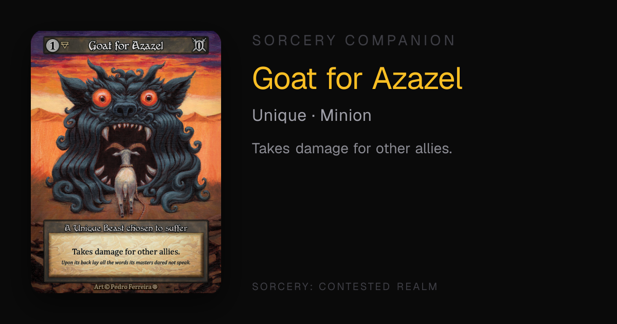 Goat for Azazel — Sorcery Companion