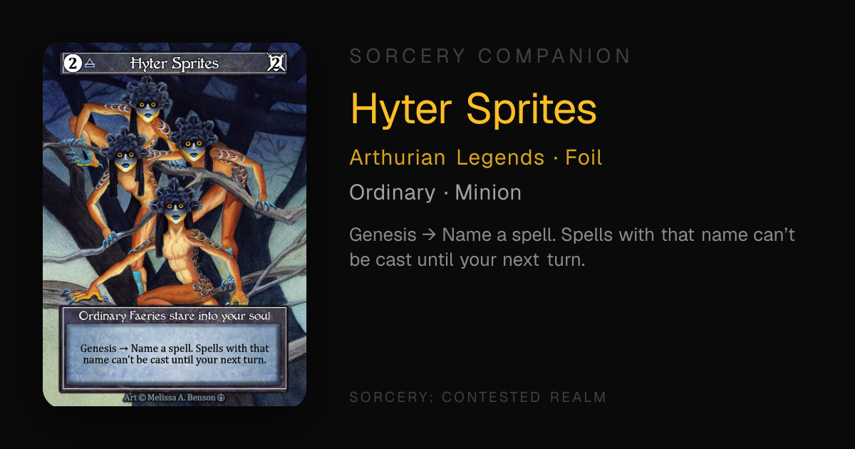 Hyter Sprites — Arthurian Legends Foil — Sorcery Companion