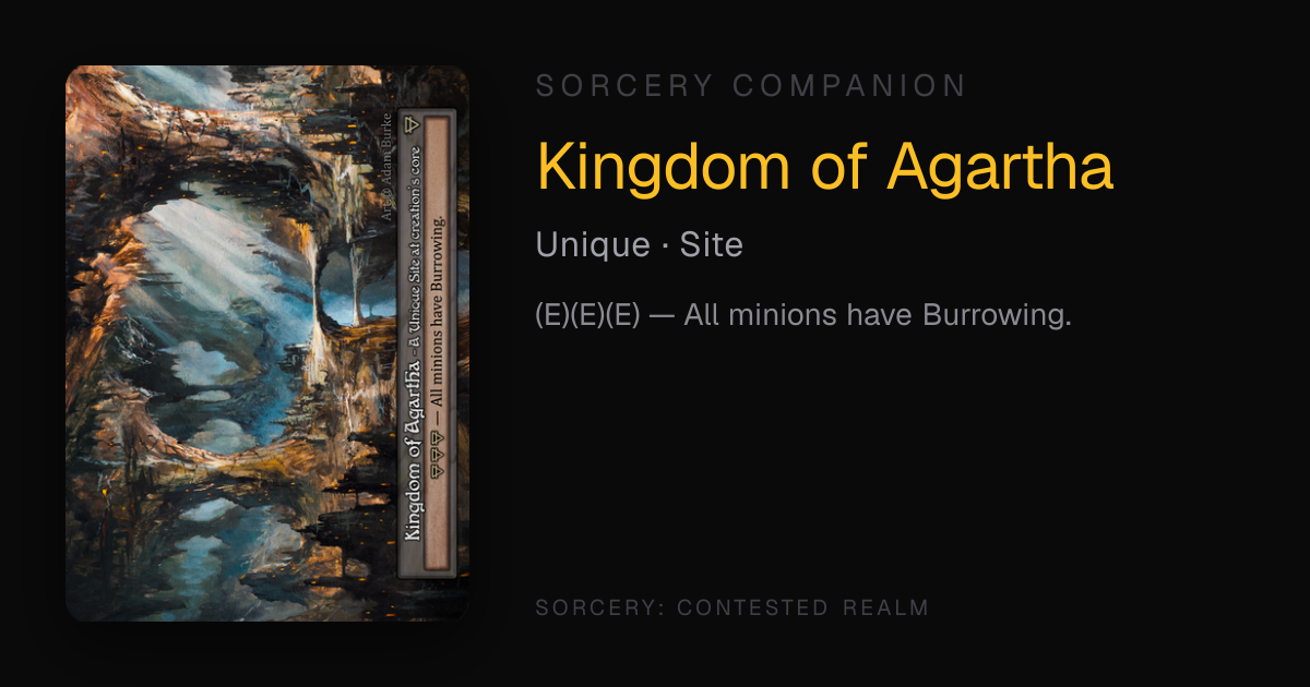 Kingdom of Agartha — Sorcery Companion