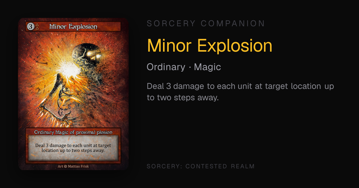 Minor Explosion — Sorcery Companion
