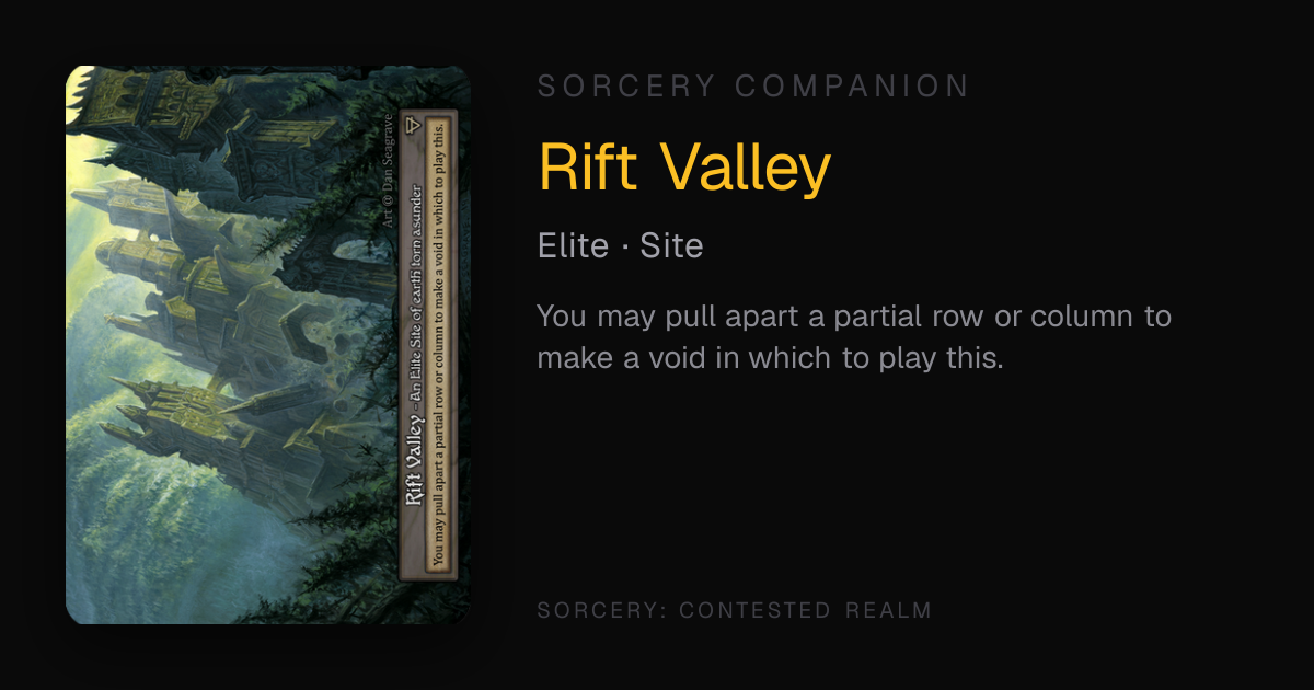 Rift Valley — Sorcery Companion