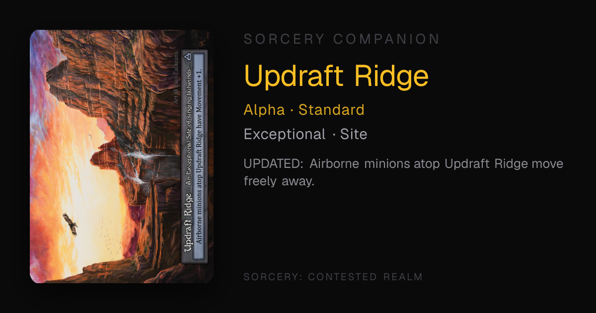 Updraft Ridge — Alpha Standard — Sorcery Companion