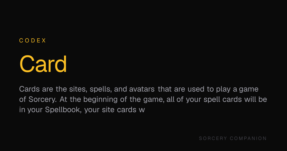 Card — Codex — Sorcery Companion