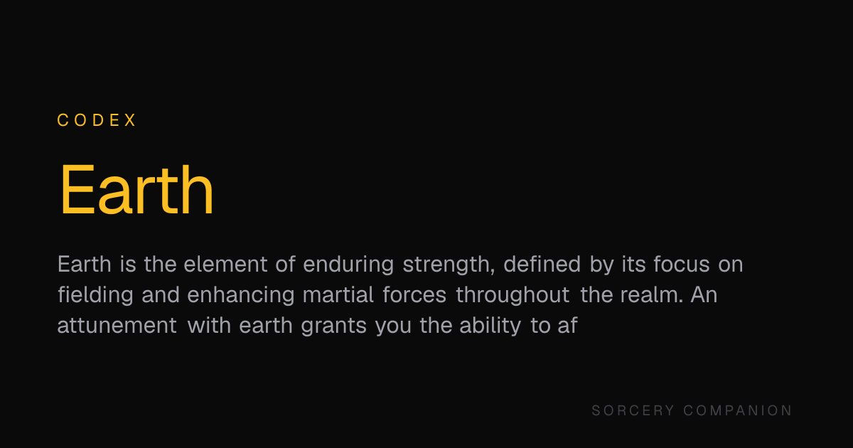 Earth — Codex — Sorcery Companion