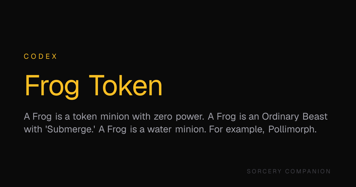 Frog Token — Codex — Sorcery Companion