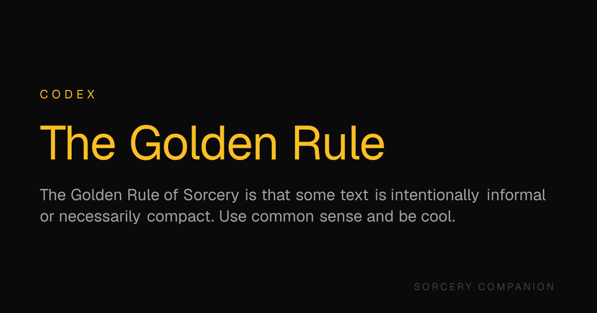 The Golden Rule — Codex — Sorcery Companion